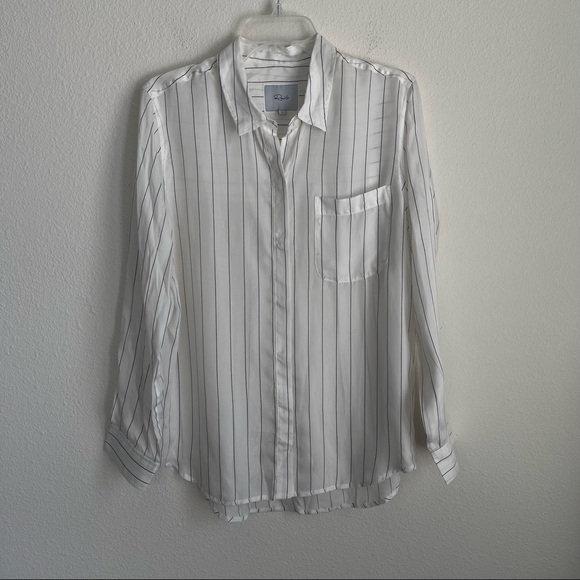 Rails Striped Cupro Button Down Long Sleeve Shirt - Picture 2 of 7